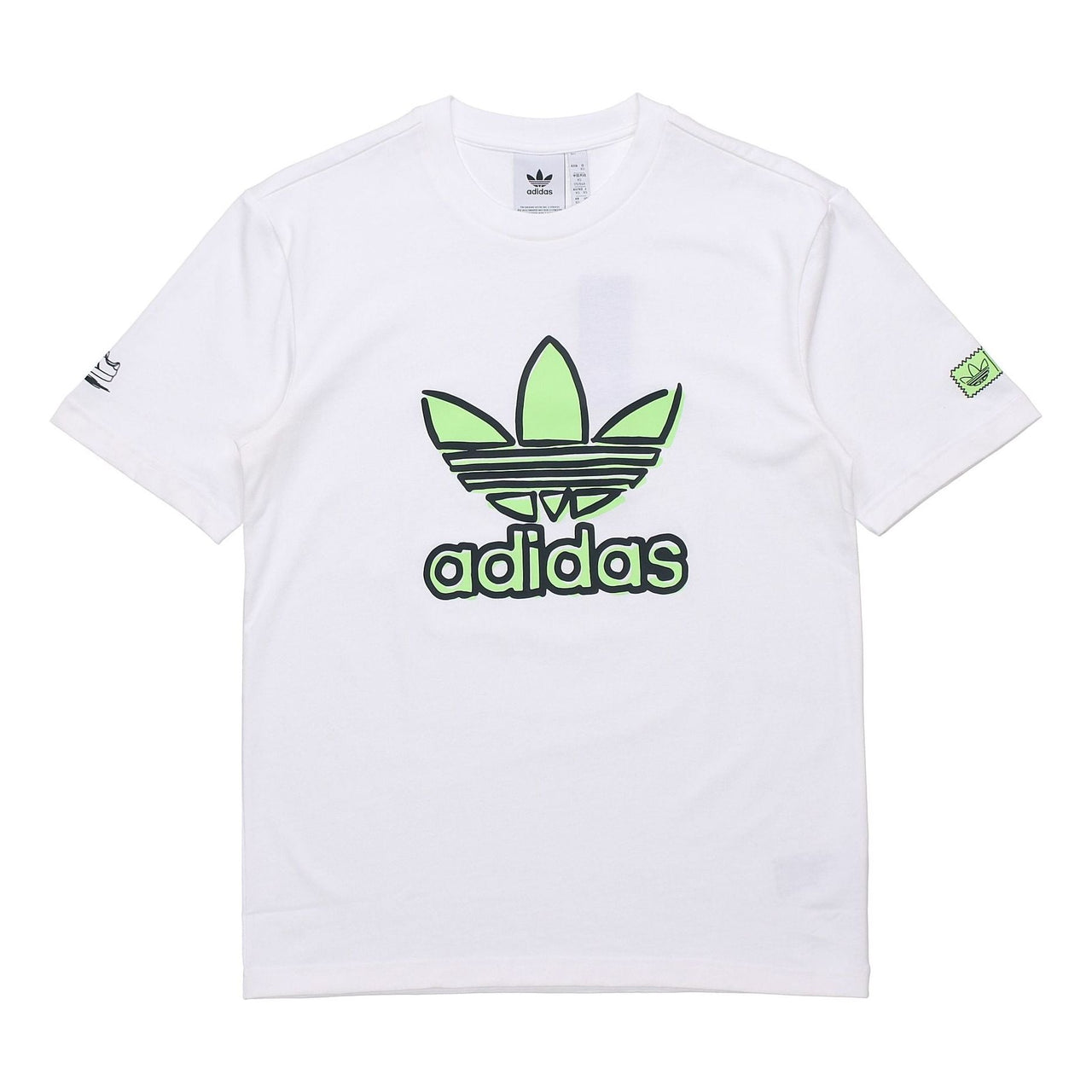 adidas originals Cotton Round Neck Short Sleeve White GR9955