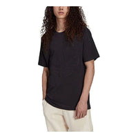 adidas originals Solid Color Logo Printing Round Neck Sports Short Sleeve Black H13461