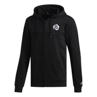 adidas Solid Color Zipper Hooded Jacket 'Black' DP5713