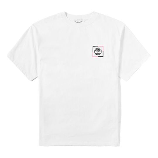 Men's Timberland SS20 Printing Round Neck Short Sleeve White A2B3R100