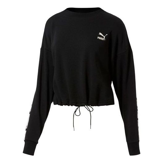 (WMNS) PUMA Knit Loose Pullover Black 578338-01
