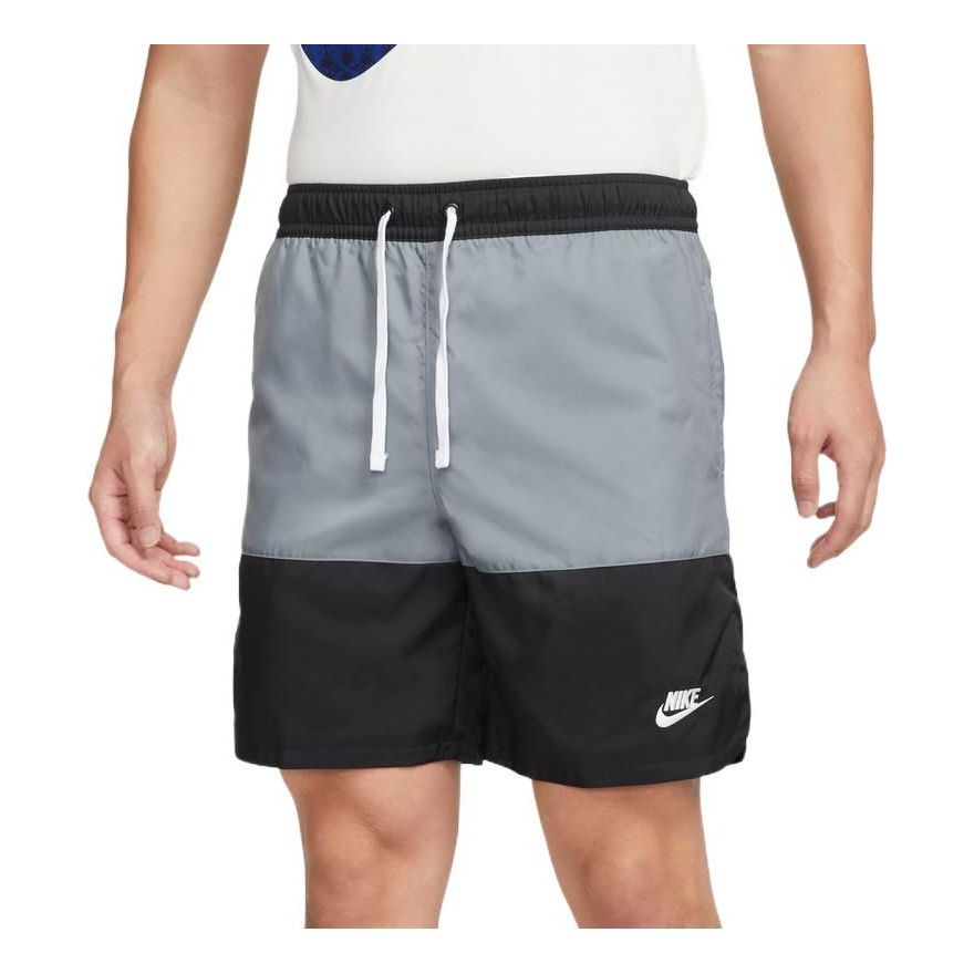 Men's Nike Logo Printing Woven Athleisure Casual Sports Shorts Gray Black DM6832-010