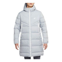 Nike Logo Sports Hooded Down Coat 'Light Grey' DD6789-077