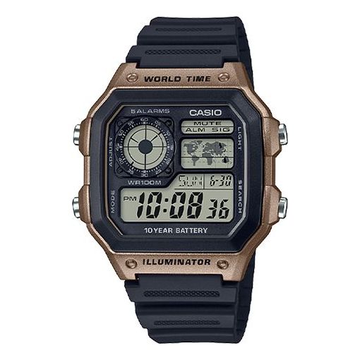 CASIO Waterproof Sports Shockproof Mens Black Digital AE1200WH-5AV