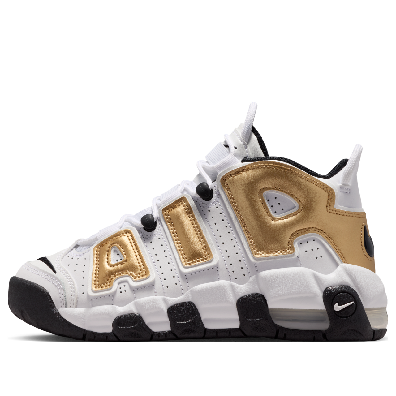 (GS) Nike Air More Uptempo 'White Metallic Gold Black' IO7601-171