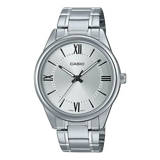 Men's CASIO DRESS Series Classic Minimalistic Small Retro Business Watch Mens Silver Analog MTP-V005D-7B5