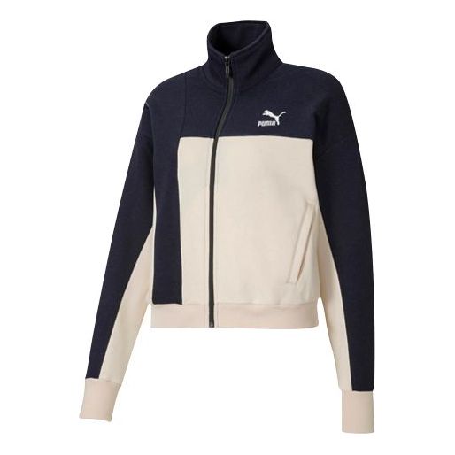 (WMNS) PUMA Csm Sweat Knitting Stand-up Collar Jacket Blue 598577-06
