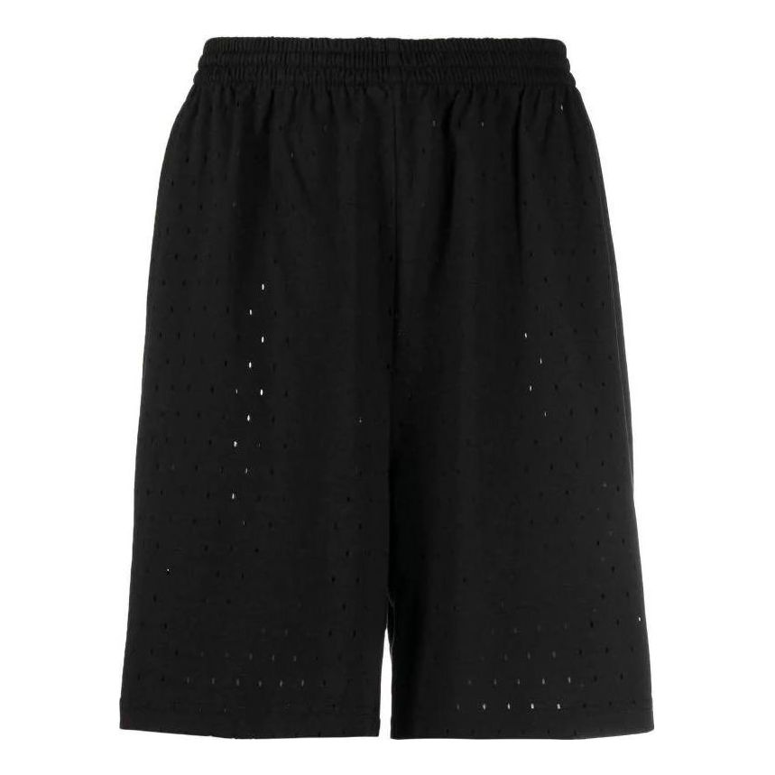 Balenciaga Perforated Elastic Waistband Shorts 'Black' 674591TMVD41000