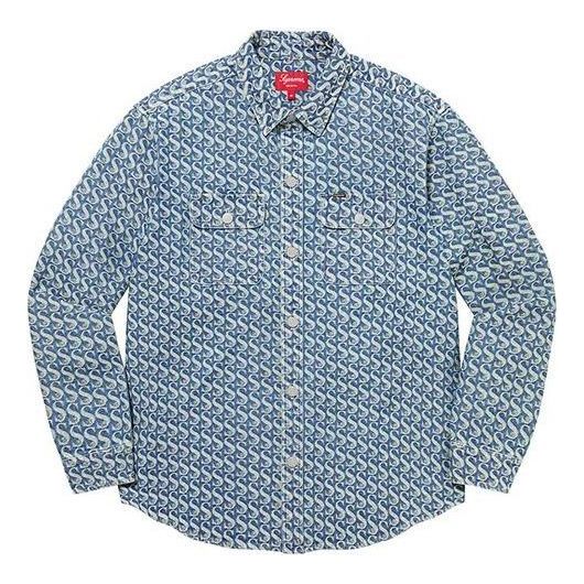 Supreme Monogram Denim Shirt 'Teal White' SUP-FW21-229