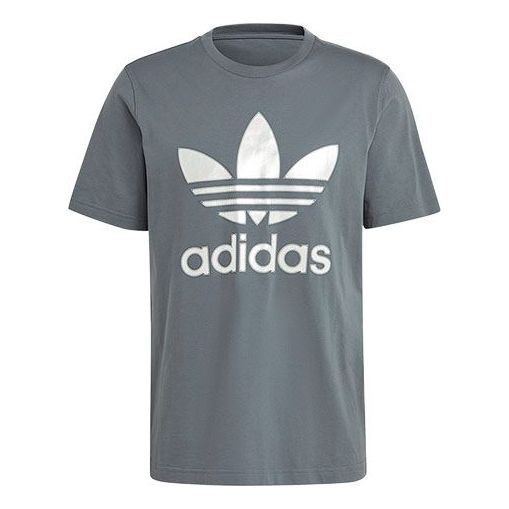 adidas originals Trefoil Holo T Casual Sports Round Neck Short Sleeve Blue GN8272