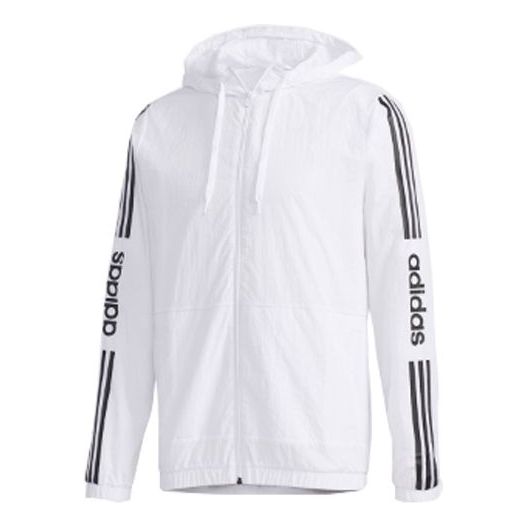 adidas neo M ESNTL 3S WB Sports Windbreaker Jacket White FP7451