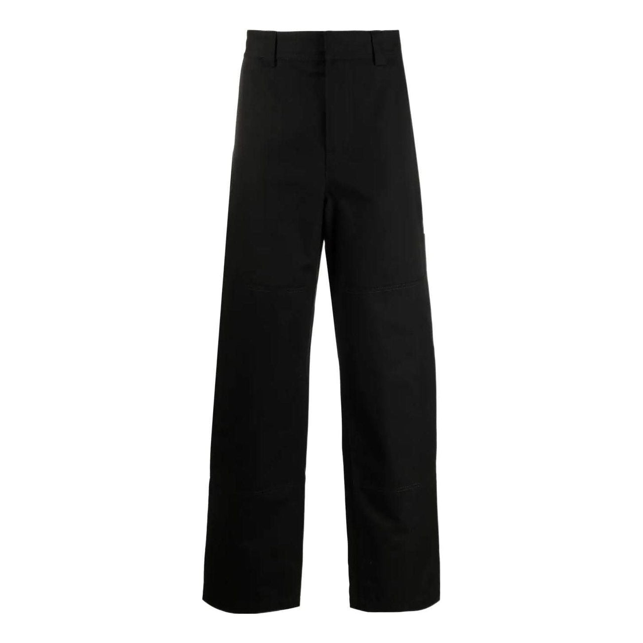Men's Off-White FW22 Solid Color Stripe Printing Straight Casual Pants/Trousers Loose Fit Black OMCA207C99FAB0011001