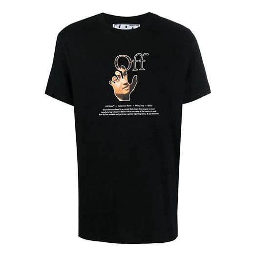 Off-White FW21 Funny Logo Printing Round Neck Short Sleeve Ordinary Version Black OMAA027F21JER0121084