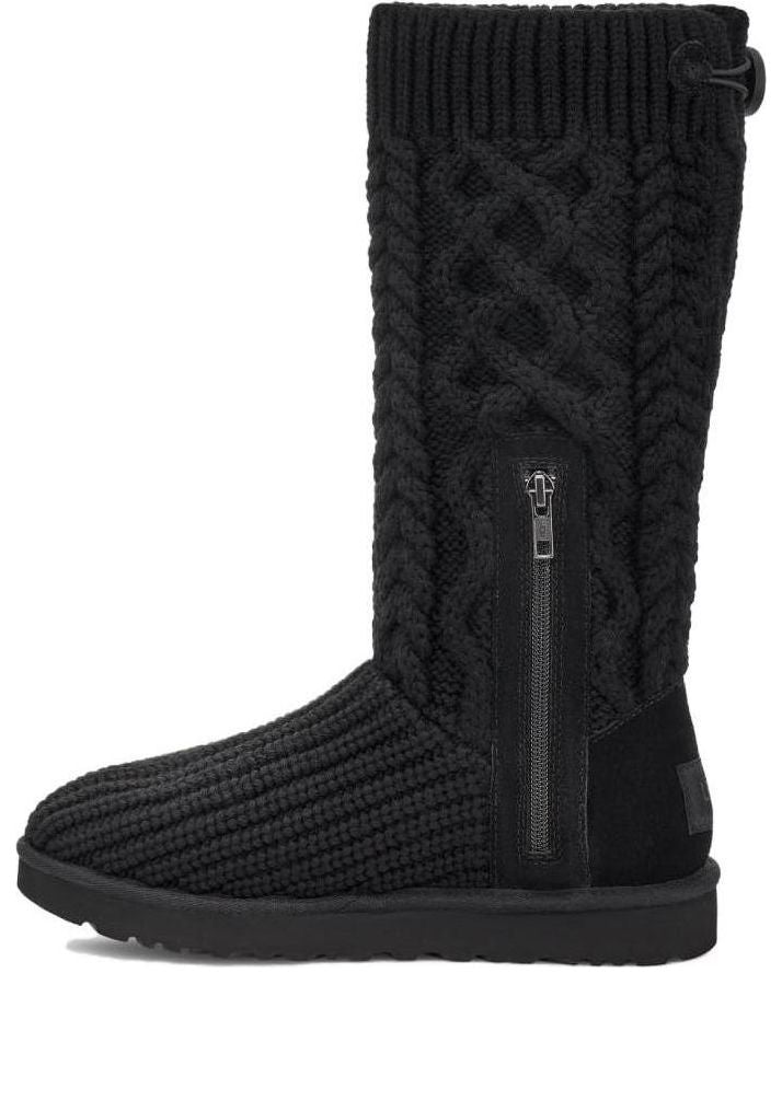 (WMNS) UGG Classic Cardi Cabled Knit Boot 'Black' 1146010-BLK
