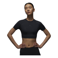 (WMNS) Air Jordan Sport Bodycon Performance T-shirt Asia Sizing 'Black' FV6928-010