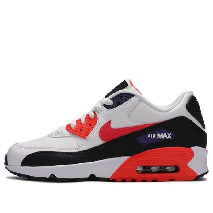 (GS) Nike Air Max 90 Leather 'White Bright Crimson' 833412-117