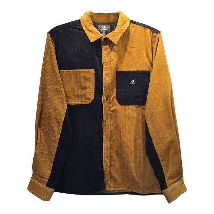 Converse Colorblock Corduroy Shirt 'Brown Black' 10023519-A01