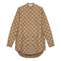 (WMNS) Gucci Maxi GG Canvas Shirt 'Camel Ebony' 669337-ZAHT5-2580