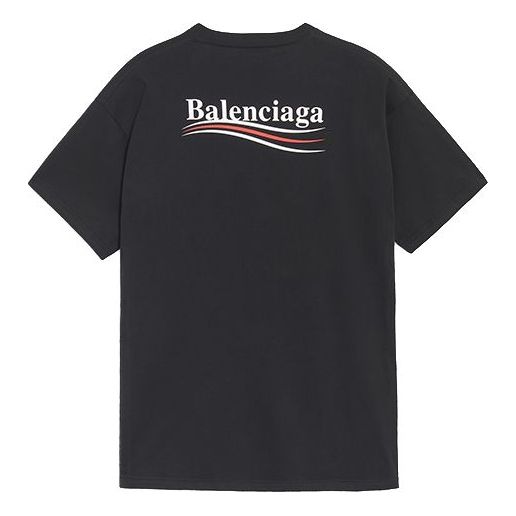Balenciaga Logo Loose Fit Short Sleeve Unisex Black 556150TAV441000