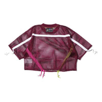 (WMNS) Nike Sportswear Mesh Drawstring Sports Short Sleeve 'Red' AR3034-609