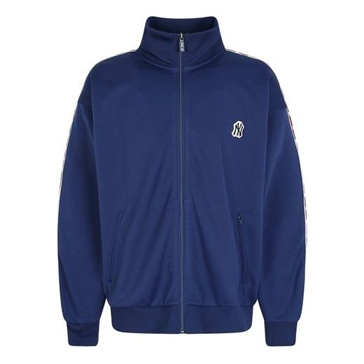 MLB Loose Small Label Athleisure Casual Sports Stand Collar Zipper Unisex Navy Blue 31TRT1941-50N