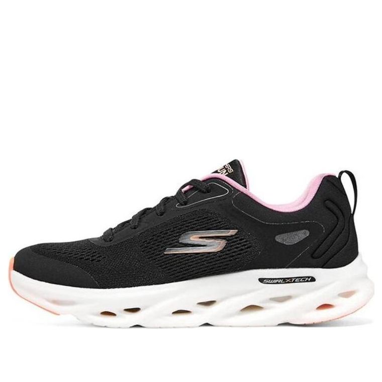 (WMNS) Skechers GO RUN Swirl Tech 'Black White Pink' 129496-BKPK
