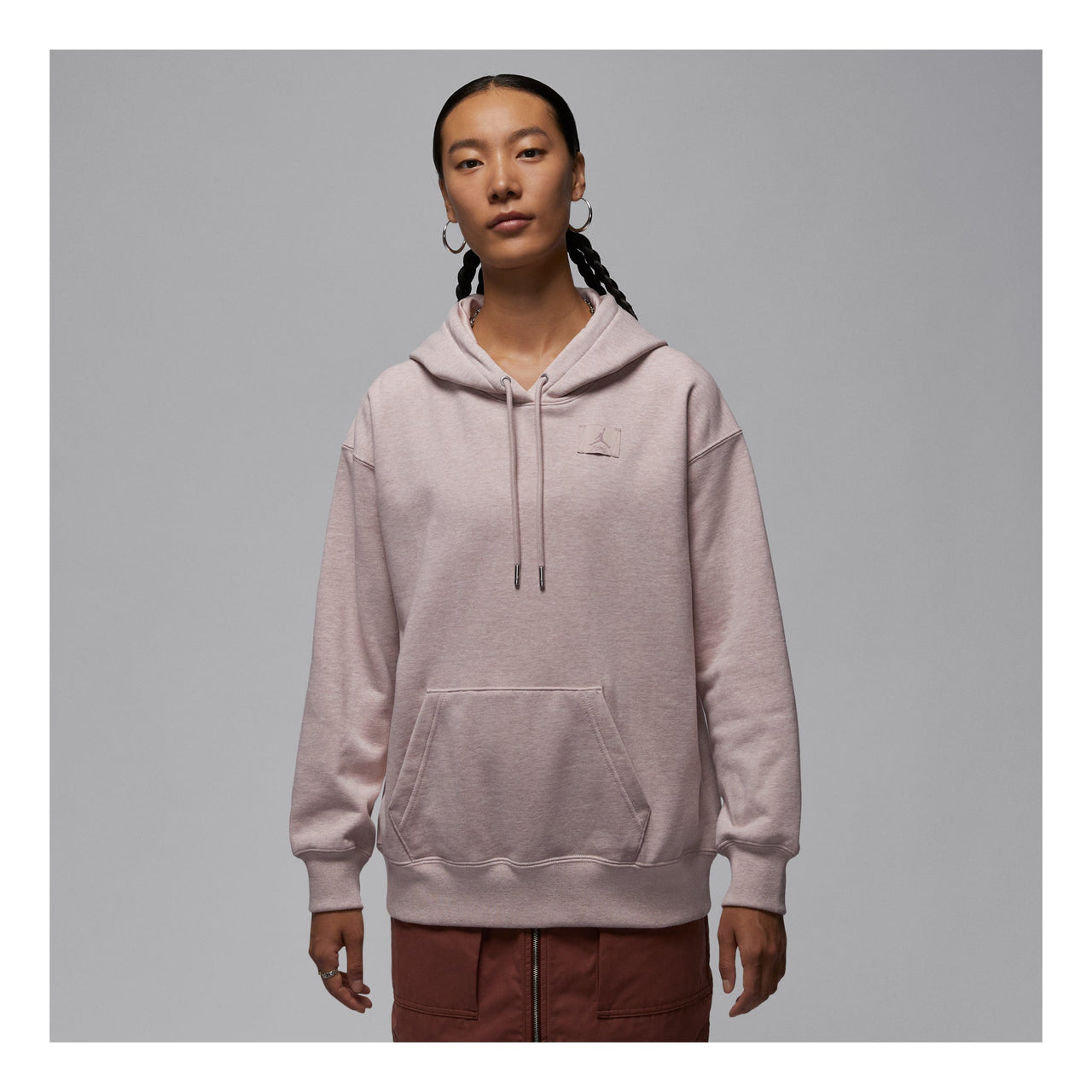 (WMNS)  Air Jordan Flight Fleece Hoodie 'Petrified Grey' HJ1312-292