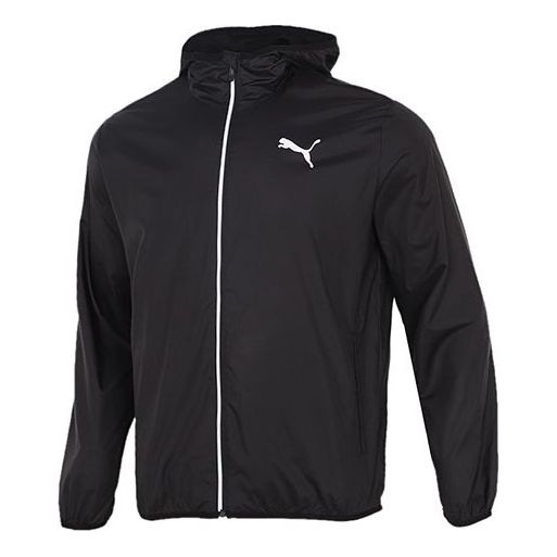PUMA Essentials Solid Windbreaker Jacket 'Black White' 588786-01