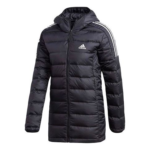 (WMNS) adidas Light Down Hooded Parka 'Black' GH4590