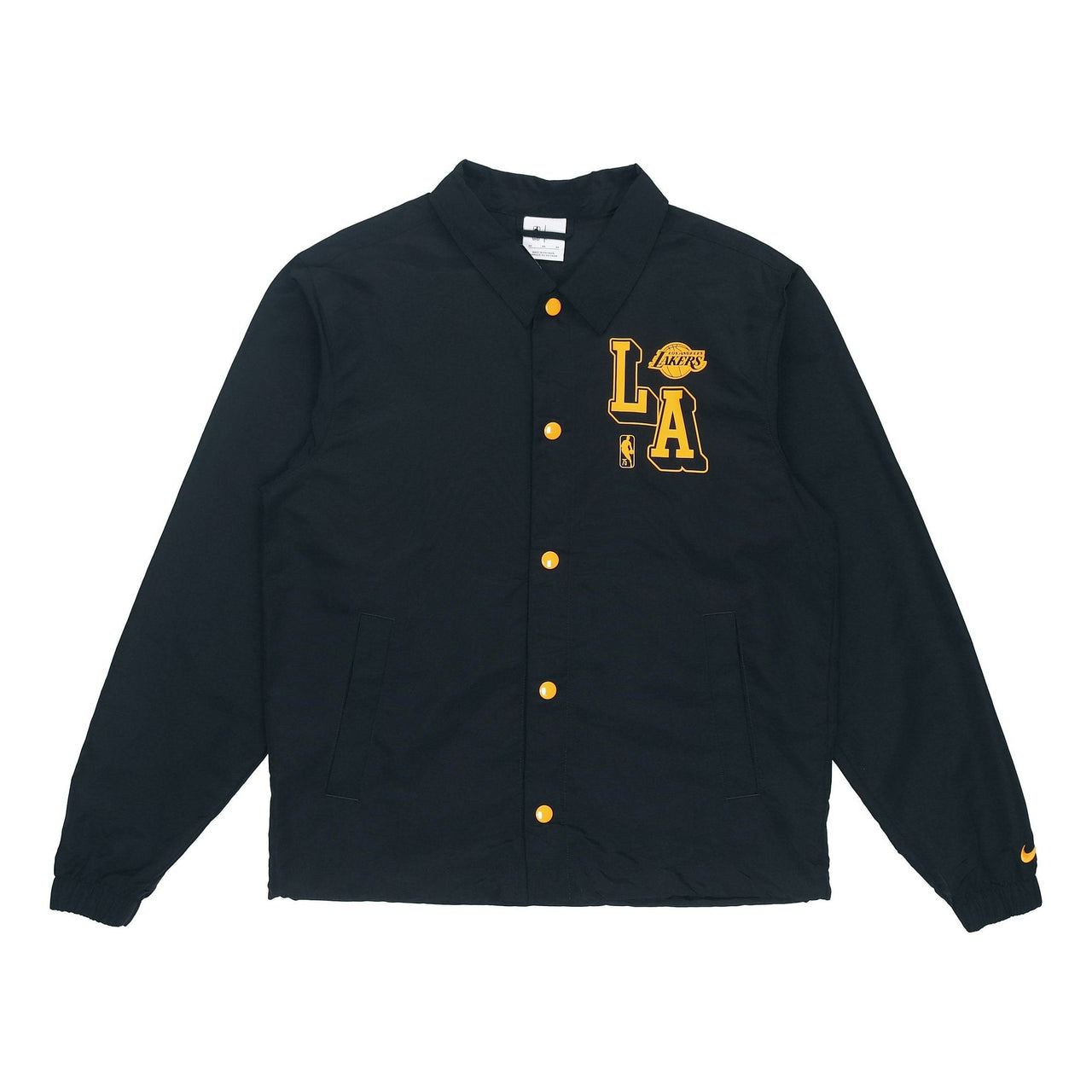 Nike NBA Courtside Los Angeles Lakers Alphabet Logo Printing Coach Jacket Black DB1440-010