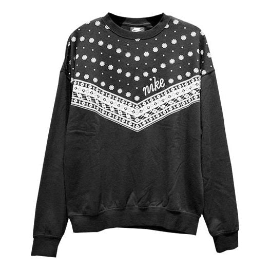 (WMNS) Nike Sportswear Heritage Round-neck Sweatshirt 'Black' CU5949-010