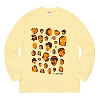 Supreme FW19 Week 1 Faces L/S Tee Human Face Printing Long Sleeves Unisex Yellow SUP-FW19-204