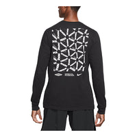 Nike Dri-fit Alphabet Logo Printing Long Sleeves Round Neck Black DH0714-010