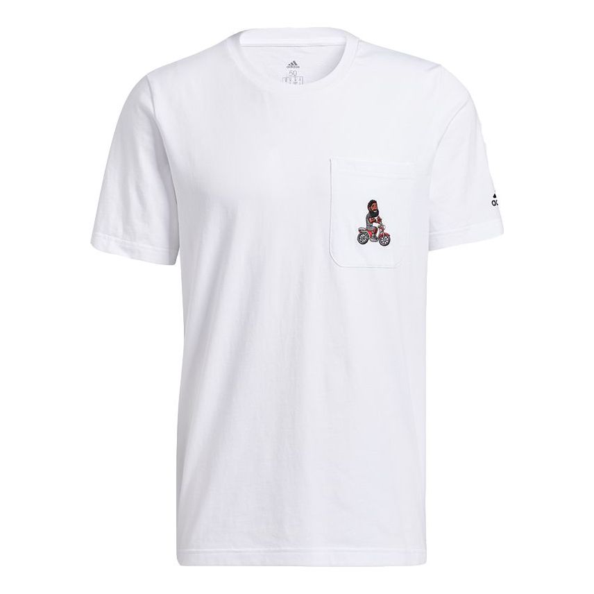 adidas Casual Sports Basketball Round Neck Short Sleeve White GP3427