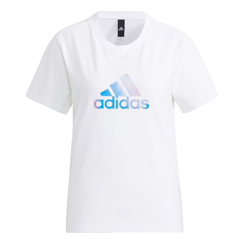 (WMNS) adidas Fi Shiny Bos Logo Printing Round-neck Tee White H09748