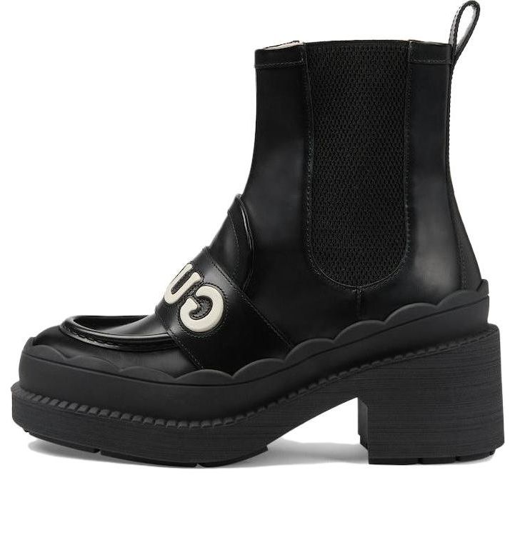 (WMNS) Gucci Ornella Leather Boots 'Black' 753334-AACEY-1090