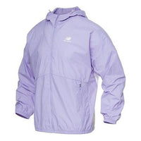New Balance Logo Printing Colorblock Hooded Jacket Couple Style Purple 5AC19013-DV