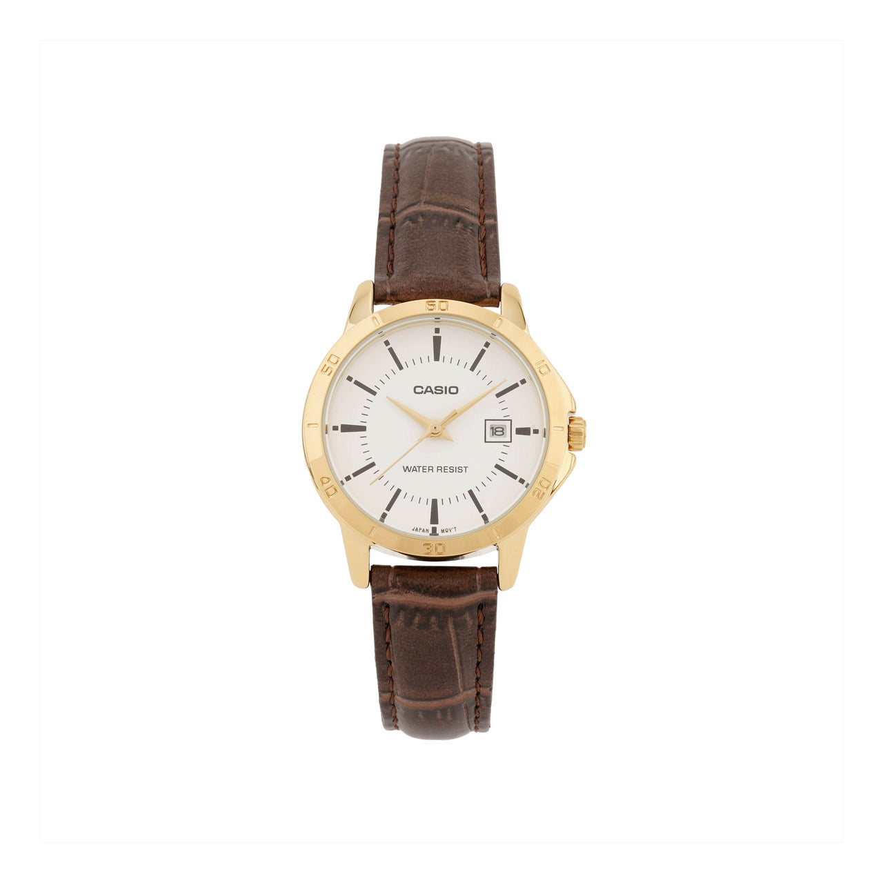 CASIO Quartz Waterproof Brown Analog LTP-V004GL-7AUDF