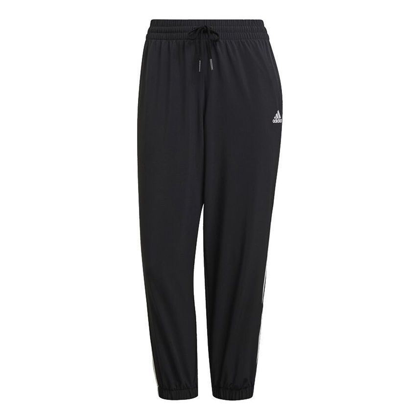 (WMNS) adidas Essentials Woven 3-Stripes 7/8 Pants Asia Sizing 'Black' GR9605