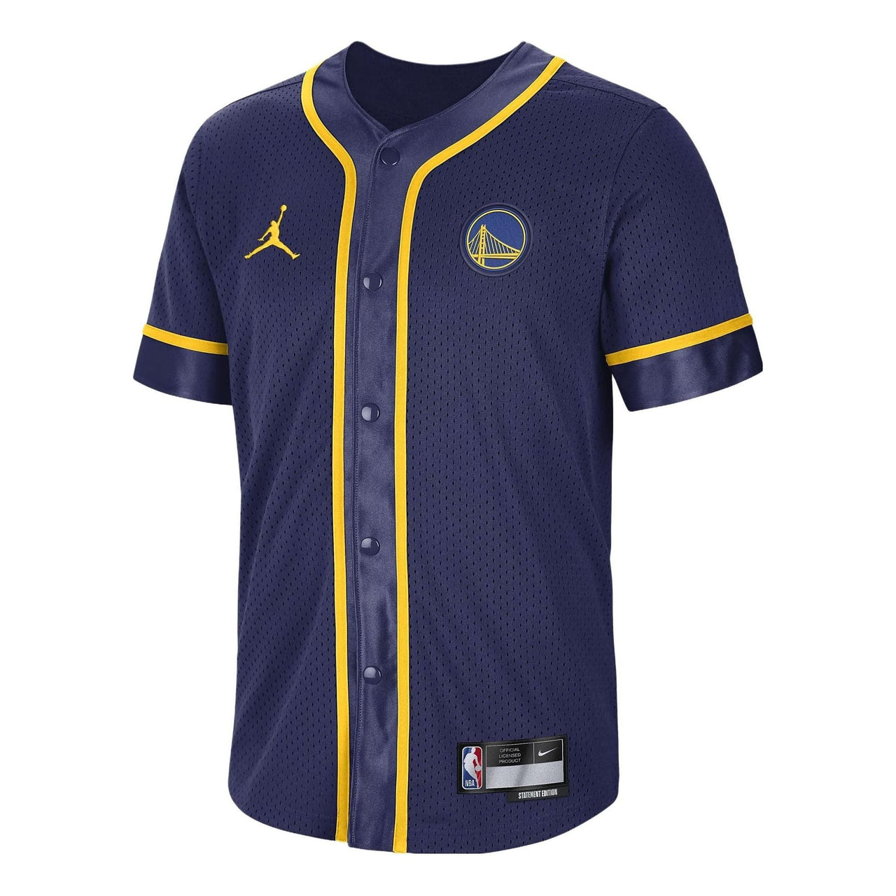 Nike Golden State Warriors Dri Fit Short Sleeve Shirt 'Blue Yellow' DN9831-421