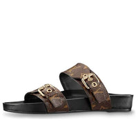 (WMNS) LOUIS VUITTON Bom Dia Flat Mules 'Brown Logo Monogram' 1A3R5G
