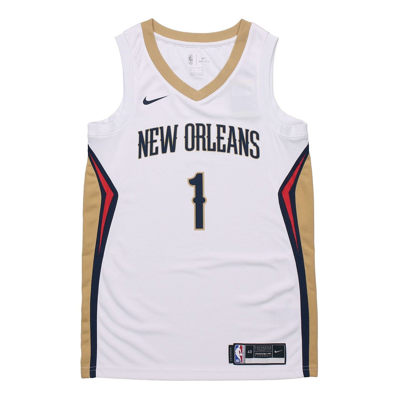 Nike NBA Sports Basketball Jersey SW Fan Edition 20 Season New Orleans Pelicans Zion 1 White CW3601-107