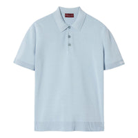 Gucci Silk Cotton Knit Polo Shirt 'Light Blue' 784644-XKD2A-4421