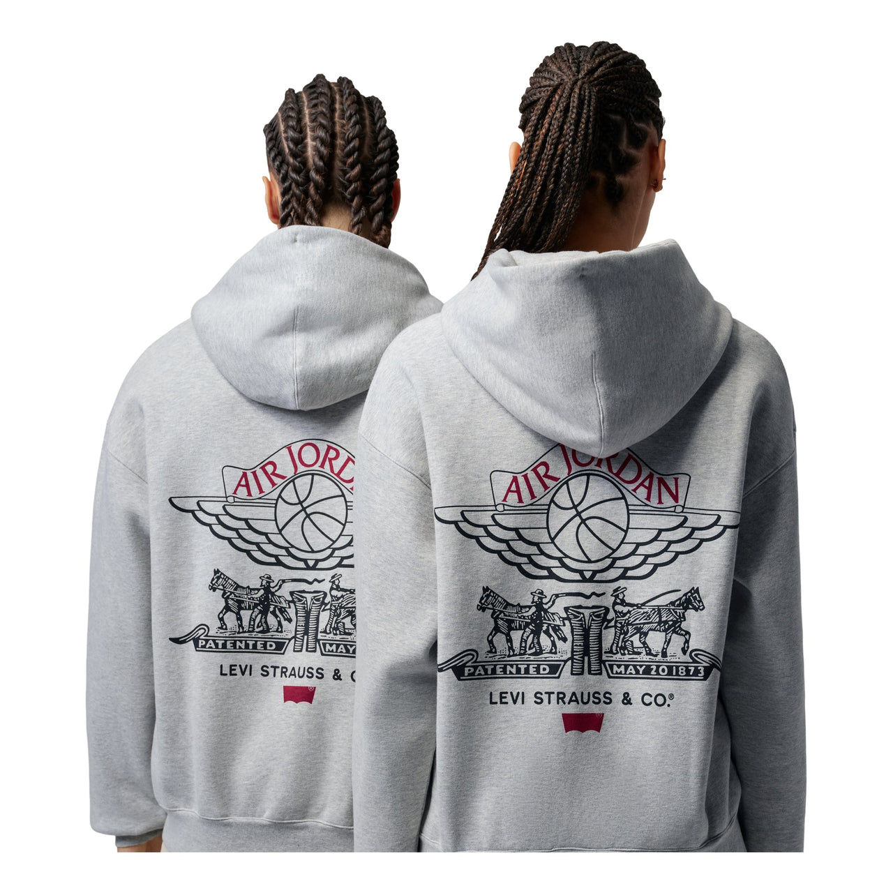 Air Jordan x Levi's Full-Zip Hoodie Asia Sizing 'Grey Heather Black Gym Red' IM6735-050