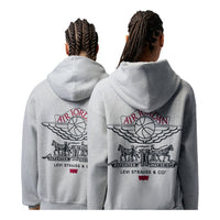 Air Jordan x Levi's Full-Zip Hoodie Asia Sizing 'Grey Heather Black Gym Red' IM6735-050