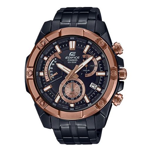 CASIO EDIFICE Waterproof Mens Black/Gold Analog EFR-559DC-1B