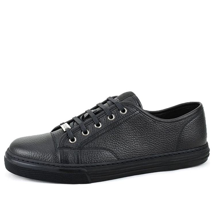 (WMNS) Gucci Pebbled Nappa Leather Low Top 'Black' 317337-AOD50-1000