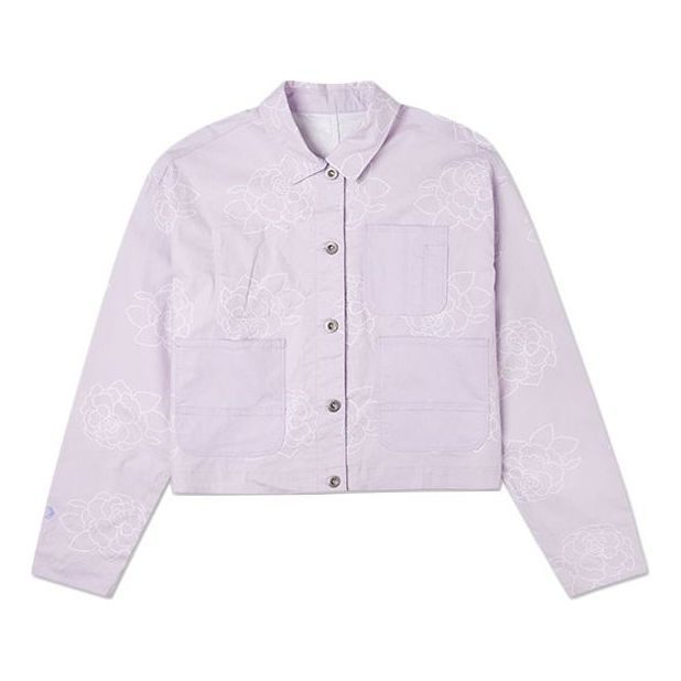 (WMNS) Converse Printing Casual Reversible Short Shirt Jacket Purple 10022421-A01
