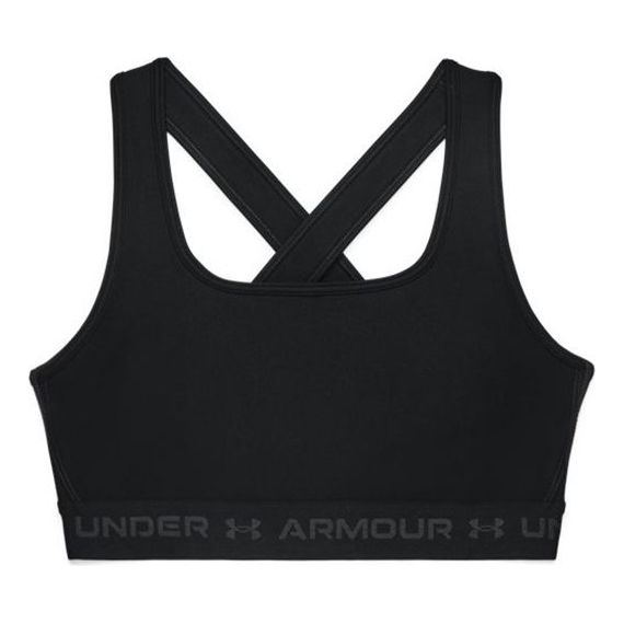 (WMNS) Under Armour Crossback Mid Sports Bra Asia Sizing 'Black Jet Gray' 1361034-001