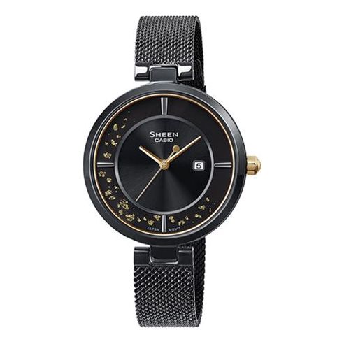 CASIO SHEEN Waterproof Sapphire Crystal Solar Powered Quartz Black Analog SHS-C100BM-1AUPFJ